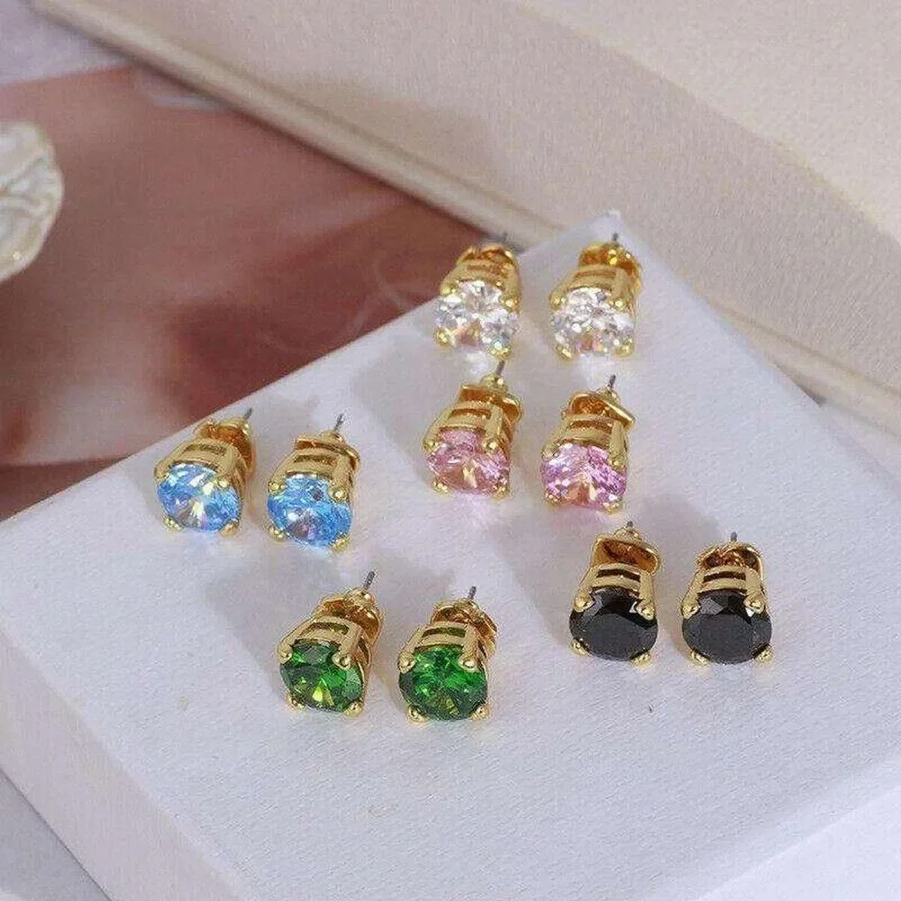Kate Spade Green Crystal Cubic Zirconia Stud Earrings with Dust Bag - Picture 4 of 7